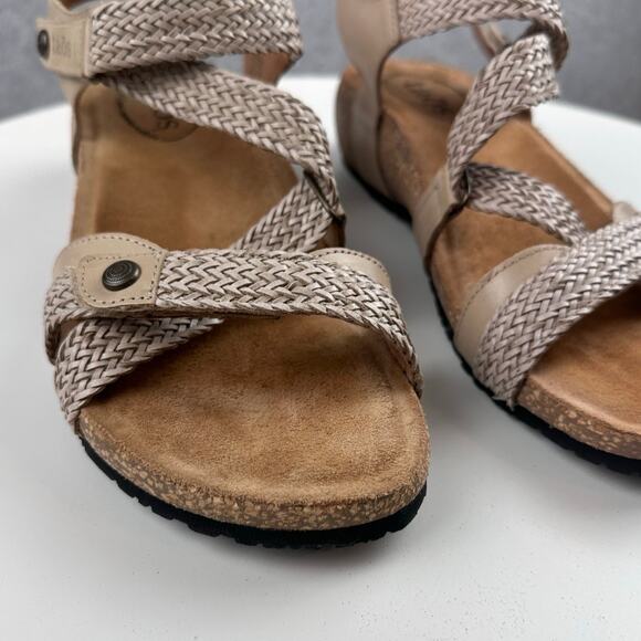 Taos Trulie Sandal US 8-8.5 | EU 39 Stone Woven Leather Strappy Adjustable New - Picture 8 of 15